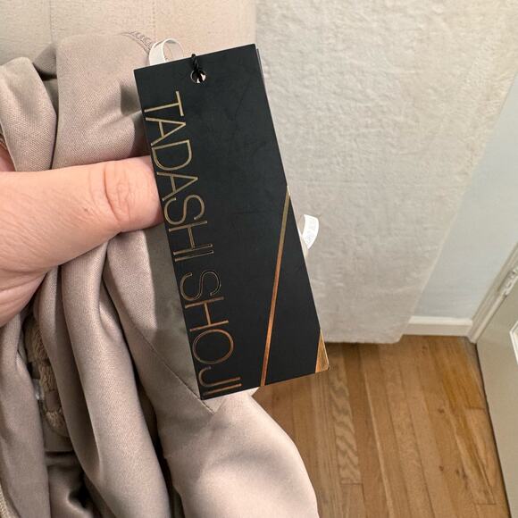 NWT Tadashi Shoji Lace Horsewire Dress Beige Boat Neck Wedding Cocktail Size 6 - Picture 11 of 16